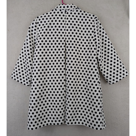 Chico's sz 1 Jacket white with black polka dots buttons lightweight 4240 - Picture 4 of 6